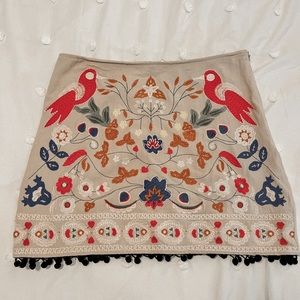 Altar’d State Embroidered Mini skirt Size Medium